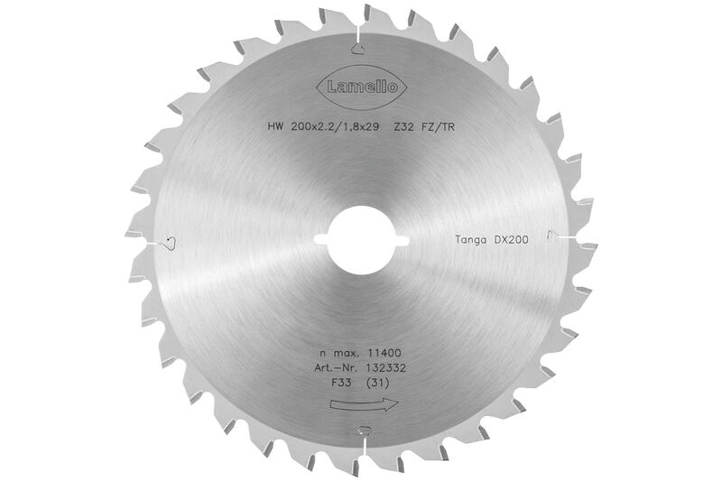 Tanga DX200 Sägeblatt, HW, Ø200x2.2xØ29 mm, Z32, mit Schnellspann-Aufnahme