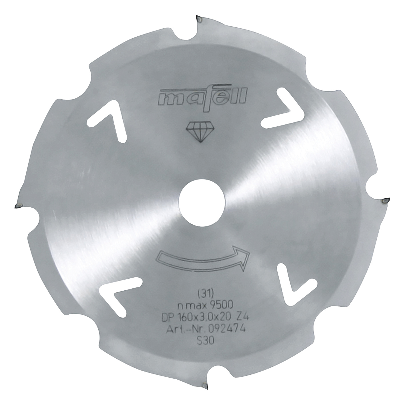 Sägeblatt-Diamant, 160 x 2,4/3,0 x 20 mm, Z 4, FZ/TR, für zementgebundene Werkstoffe