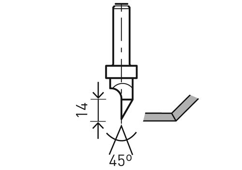 Gipskartonfräser HW S8 D12,5/45°