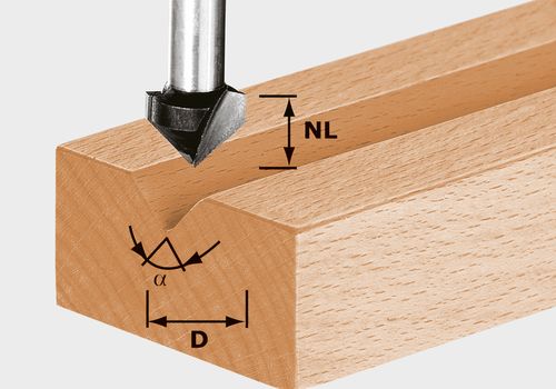 V-Nutfräser HS S8 D11/9,5/60°