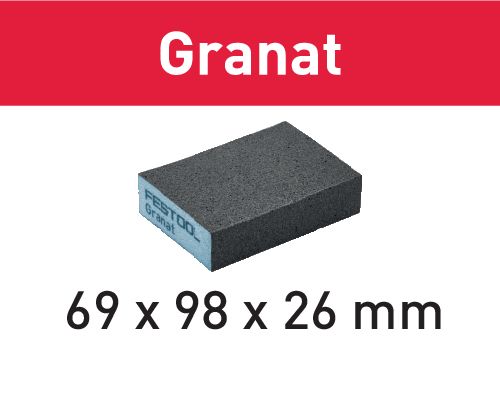 Schleifblock 69x98x26 220 GR/6 Granat