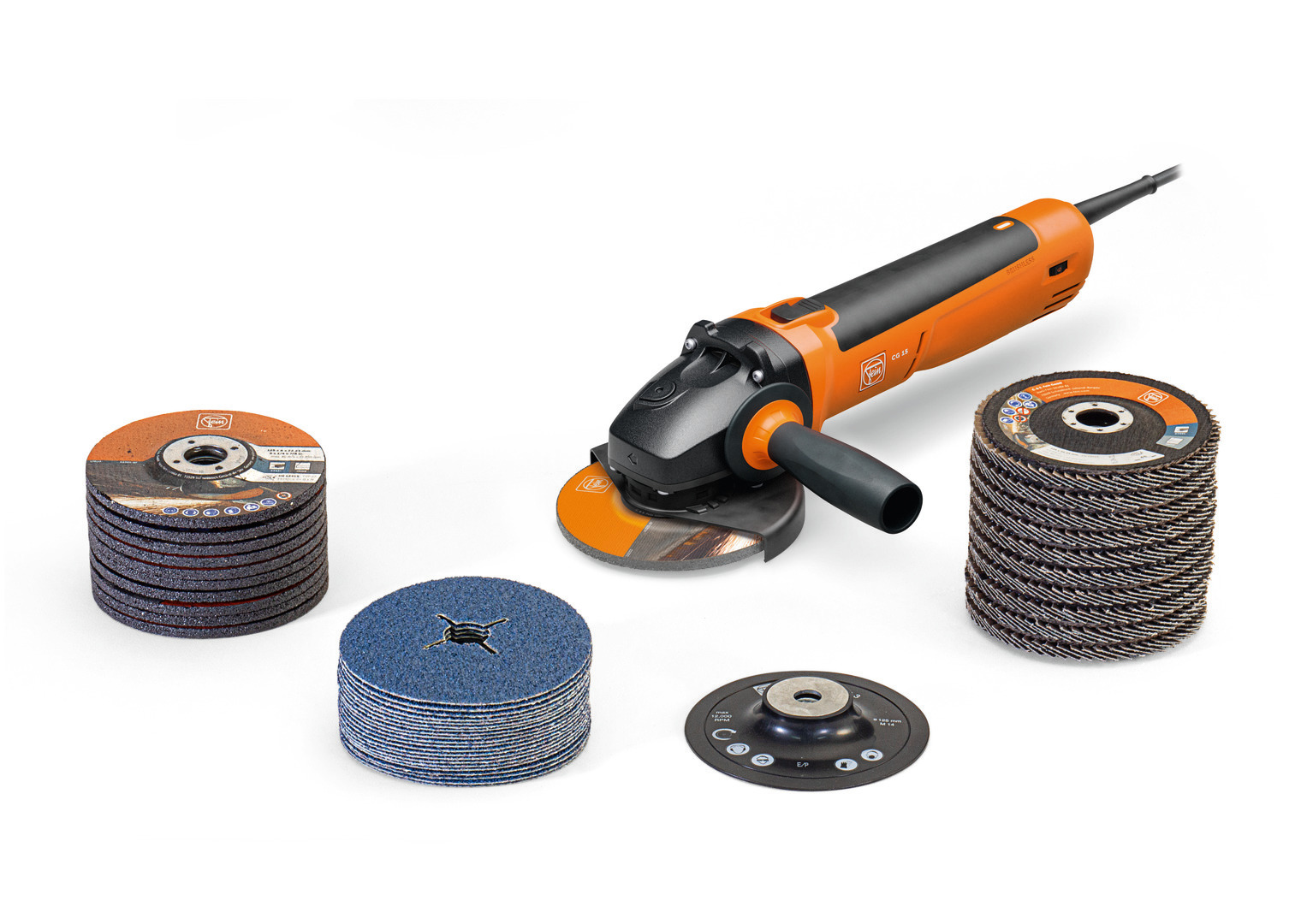 FEIN Compact-Winkelschleifer Ø 125 mm CG 15-125 BL Set Heavy Duty