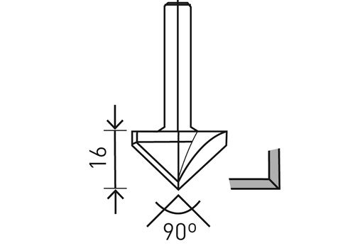 Gipskartonfräser HW S8 D32/90°